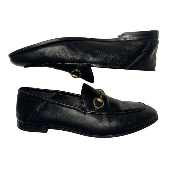 Gucci Brixton Horsebit Loafers EU 38 US 8 Black Leather Slip On Flat Shoes - Picture 5 of 12